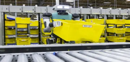 Amazon unveils a "touch"-sensitive warehouse robot.