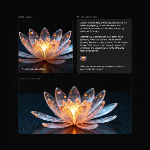 Flora-generated image of a glass flower